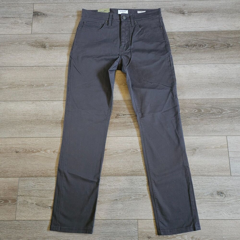 Mens Stretch Slim Terry 5-Pocket Pants - Goodfellow & Co Dark Gray 32"x32" NWT - Picture 1 of 3